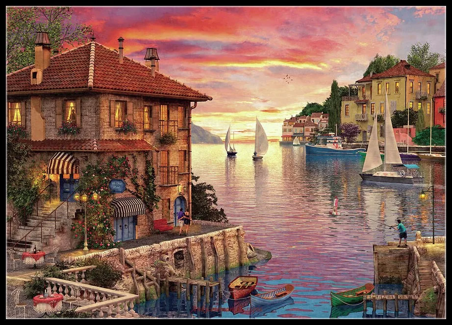 Counted Cross Stitch Kits Needlework Embrodery - 14 ct Aida DMC Color DIY Arts Handmade Home Decor - The Mediterranean Harbour
Counted Cross Stitch Kits Needlework Embrodery - 14 ct Aida DMC Color DIY Arts Handmade Home Decor - The Mediterranean Harbour