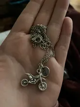 Nuevo antiguo suciedad bicicleta encanto 26 carta A-Z collar con escritura motocicleta colgante de las mujeres los hombres amante de regalo Rock joyería