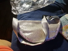 Riñonera con estampado de lentejuelas para mujer, bolso de cintura con dibujos animados y purpurina para teléfono