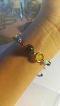 Pulsera ajustable con sistema Solar de piedra Natural, pulsera con cuentas de galaxia del universo, ocho planetas, regalo para novia