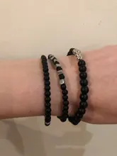 3 unids/set cubo a la moda pulsera de cuentas de los hombres negro mate pulsera de cuentas de piedra conjuntos para hombres regalo de la joyería
