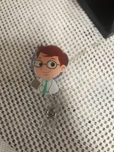 Cordón retráctil de alta calidad para la oficina, 1 Uds. Médicos enfermeros, insignia de identificación, soporte para tarjeta de identificación, llavero cadena Clips