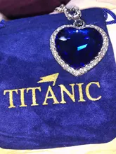 Colgante collar con corazón de Titanic de OCéANO AZUL corazón amor para siempre + bolsa de terciopelo