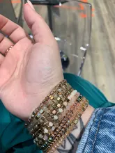 Pulsera elástica de 27 colores para mujer, brazalete pequeño de oro plateado, cuadrado, acrílico, facetas de hematita, cuentas de cristal, BC324