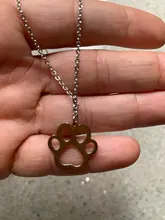 Gran oferta de Color oro lindo huellas de animales perro gato huellas de zarpa collares con colgantes de las mujeres de joyas de acero inoxidable