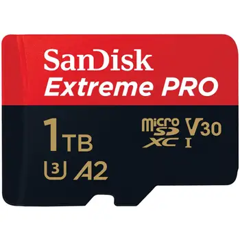 MicroSD memory card Extreme Pro 1 TB UHS-I class 10 speed 170 MB/s with adapter
MicroSD memory card Extreme Pro 1 TB UHS-I class 10 speed 170 MB/s with adapter