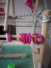 10 unids/bolsa de anillos de madera, accesorios de juguetes para loros, colorido Color al azar, adorno DIY L4MF