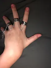 Anillos Punk Cool Hip Pop multicapa ajustables, Cruz y cadena, cuatro anillos abiertos de aleación para mujer y hombre, regalo de joyas de fiesta