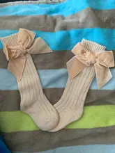 Calcetines de algodón para bebé, niño y niña, medias de hasta la rodilla para recién nacido, medias elásticas con lazo de algodón sólido para otoño e invierno, calentador de piernas de 0 a 3 años