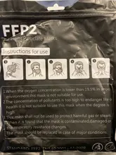 Mascarilla facial FFP2 KN95 con filtración, máscara protectora contra el polvo, KN95