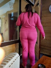 Conjunto de dos piezas para mujeres, chándal informal de invierno, sudadera de manga larga, Tops apilados, pantalón de chándal, conjunto a juego