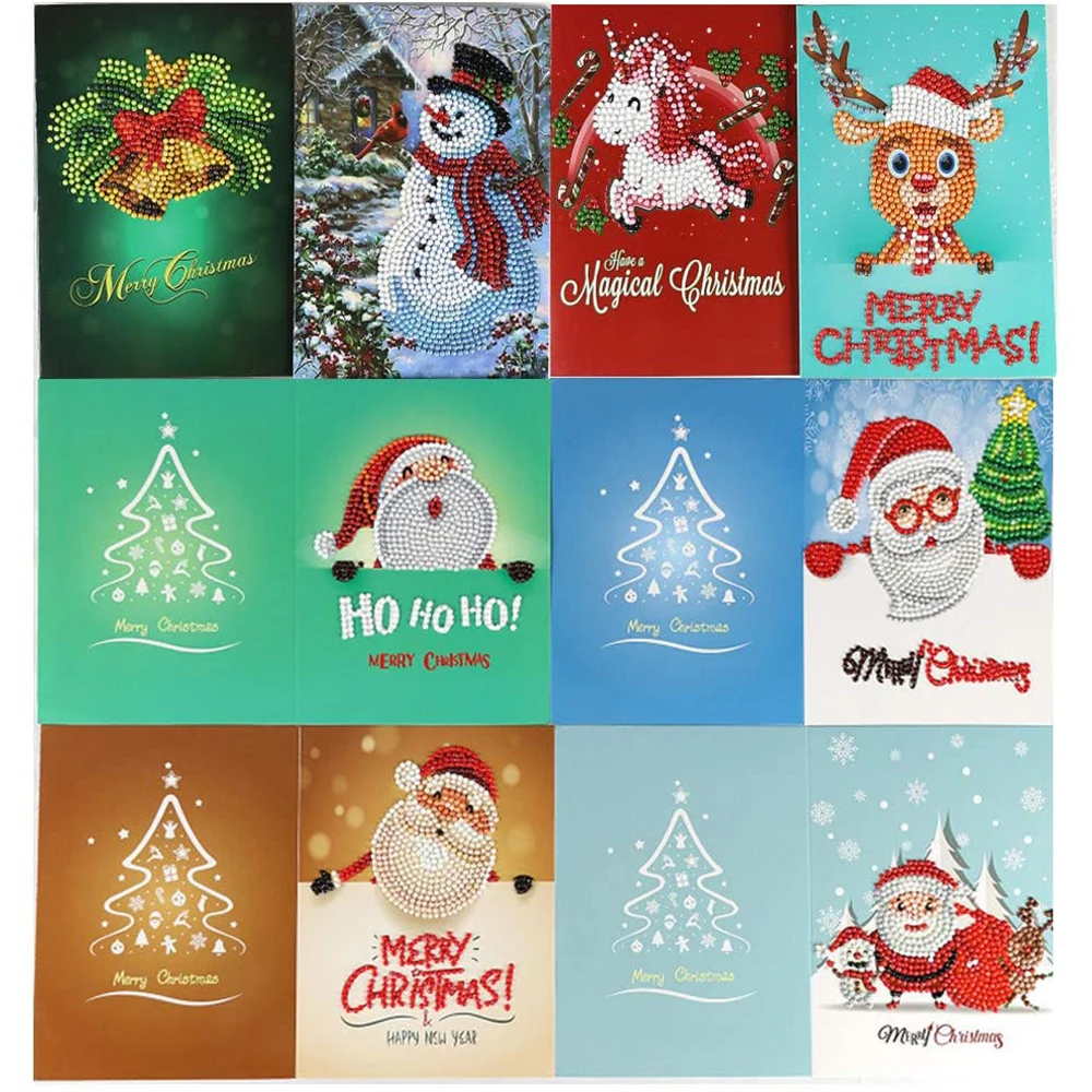 8 Pack Christmas Cards DIY 5D Diamond Painting Kits Paint by Number Kits Christmas DIY Gift for Holiday, Friends and Family
8 Pack Christmas Cards DIY 5D Diamond Painting Kits Paint by Number Kits Christmas DIY Gift for Holiday, Friends and Family