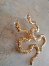 Joyería Europea personalidad distorsionada serpiente geométrica mujer exagerada en relieve Stud pendientes