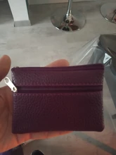 Cartera pequeña de cuero para hombre y mujer, monedero multifuncional con cremallera de cuero, tarjetero, monedero # L20