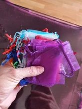 50 unids/lote 5x7cm 7x9cm 9x12cm 10x15cm Cordón de Organza bolsas joyería bolsas de embalaje de caramelo de la boda al por mayor de regalos bolsas