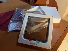 Puerta de 4 con cerradura perro gato gatito seguridad de puertas solapa Puerta de plástico ABS S/M/L animales Gato perro puerta para mascotas