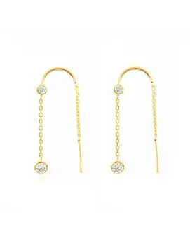 Earrings long Gold chain with chatons 4 mm (9kts)
Earrings long Gold chain with chatons 4 mm (9kts)
