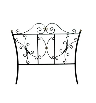 Header's bed from forging curls in black color with ornaments gold aged.
Header's bed from forging curls in black color with ornaments gold aged.