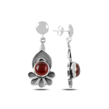 Teleplus Red Agate Stone Handwork Earrings 925 Sterling Silver
Teleplus Red Agate Stone Handwork Earrings 925 Sterling Silver