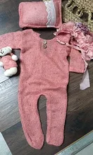 4 unids/set ropa de bebé accesorios de fotografía recién nacido mameluco para bebé gorro cojín conjunto con oso de peluche Cuco sesión de fotos trajes