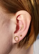 Pendientes de hojas Punk bohemio trepadores de oreja para mujer, hoja de planta flor y estrellas, pendiente de tuerca, joyería bonita para niña, Mini arete de oreja oorbellen