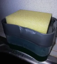 Bomba dispensadora de jabón con esponja, dispensador de líquido de limpieza Manual, contenedor, prensa Manual, organizador de jabón, herramienta de cocina