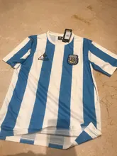 Maradona-Camiseta Vintage para hombre, Retro Azul, color blanco, 1986