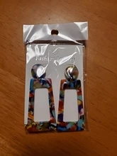 Pendientes de Clip para mujer, aretes de leopardo acrílico largo cuadrado geométrico circular sin Piercing, Clips para las orejas