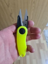 Tijeras de acero inoxidable con forma de camarón y pescado, accesorios de uso, sedal de pesca plegable, cortapelos, aparejos