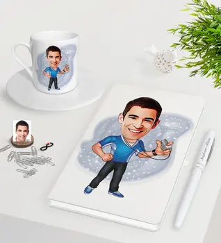 Personalized Men 'S Coach Caricature Of White Notebook Pen Turkish Coffee Cup Seti-1
Personalized Men 'S Coach Caricature Of White Notebook Pen Turkish Coffee Cup Seti-1
