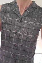 Nuevo Mens chaleco Casual de los hombres de negocios traje chalecos de hombre de celosía Chaleco de moda para hombre traje sin mangas chaleco inteligente Casual gris azul