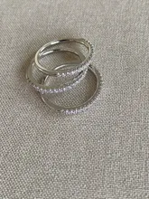 ZHOUYANG-anillos de compromiso de boda para mujer, Micro pavé de circonia cúbica, Color plata, joyería de moda de todos los tamaños R133