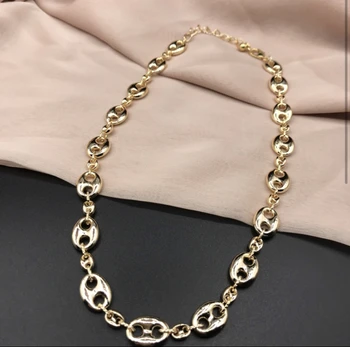 Gold Button Model Necklace 
Gold Button Model Necklace