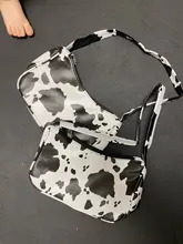 Bolso versátil sencillo para mujer, cartera juvenil de piel sintética con estampado de vaca, Bolso pequeño de hombro para viaje diario