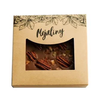 Chocolate "mezalini", dark, 62% with pecan and papaya nut, 80 gr 
Chocolate "mezalini", dark, 62% with pecan and papaya nut, 80 gr