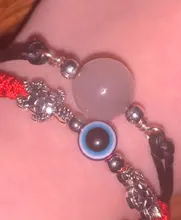 Tortuga elefante mano de Hamsa maldito azul ojo colgante de cuentas de vidrio rojo de la suerte cuerda trenzada pulsera de cadena para las mujeres los hombres con buena suerte