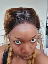 Anogol-trenzas dobles prearrancadas pelo sintético con malla frontal y pelo de bebé, color negro, marrón, raíces oscuras, Rubio degradado