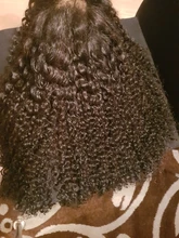 Mongol Afro rizado Pelo Rizado de la onda de agua 3 mechones con cierre cabello humano brasileño armadura paquete negro las mujeres XISHIXIU