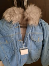 Denim Jacket Coat Elexs Korean Big-Fur-Collar Female Student Lamb Winter P300 Locomotive