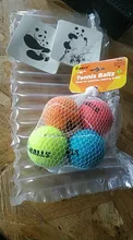 Q-MONSTER Dog Toy Set Thick Walled Natural Rubber Squeak Chew Balls for Dogs Tennis Interactive