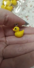 10 uds. De animales de la familia, pequeños abalorios de resina de pato amarillo, colgante de Animal, pendiente artesanal, joyería de moda