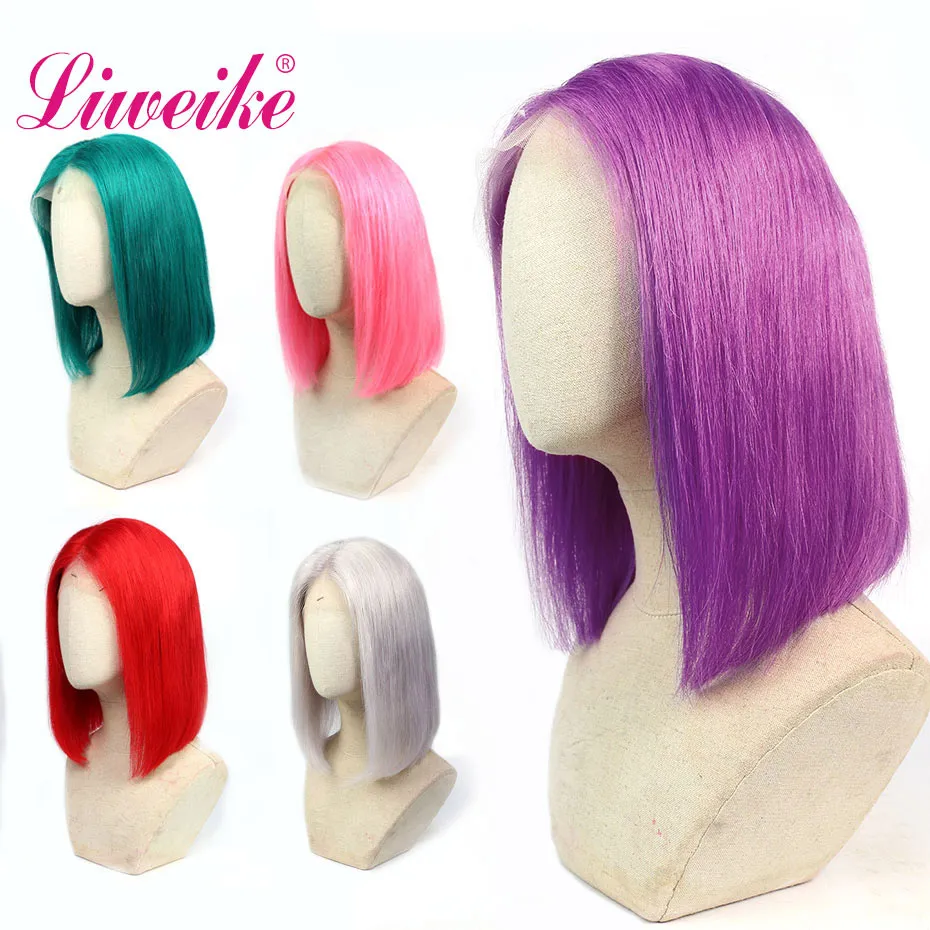 Liweike Straight 7 Colors Short Bob 13*4 Lace Front Wigs 12 Inches Rosy Pink Color Green Grey Red Frontal Remy Human Hair Wig
Liweike Straight 7 Colors Short Bob 13*4 Lace Front Wigs 12 Inches Rosy Pink Color Green Grey Red Frontal Remy Human Hair Wig