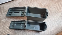 Caja de plástico para munición caja de almacenamiento estilo militar, ligera, de alta resistencia, accesorio para munición, caja de almacenamiento táctica, caja de balas