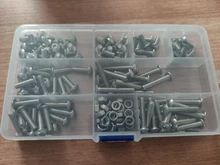 Bolt Head-Cap Assortment-Kit-Set Screw-Nut Button-Socket Metric Hexagon 304-Stainless-Steel