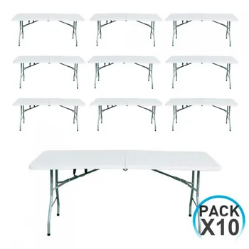 MegaPack 10 folding tables 180cm rectangular white Catering GH91 
MegaPack 10 folding tables 180cm rectangular white Catering GH91