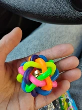 Perro cachorro gato colorido de formación masticar bola productos para mascota campana juguete reproducción de sonido de juguete perro morder a jugar