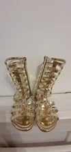 Bekamille-Sandalias para niñas, zapatos de verano, botas de gladiador de estrellas, zapatos de playa princesa SZ041