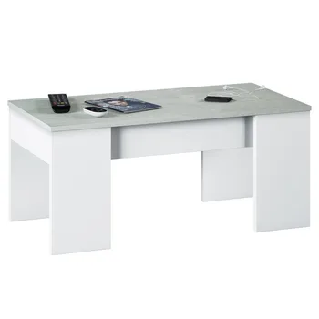 Coffee Table raisable, small table dining white Artik and Grey cement 100x50x45-56 cm
Coffee Table raisable, small table dining white Artik and Grey cement 100x50x45-56 cm