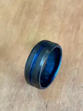 Letdiffery-anillos con surcos Negro Azul, anillos de acero inoxidable Midi para hombre, Charm, joyería para hombre, Dropshipping, gran oferta