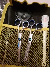 YBLNTEK-Kit profesional de tijeras de peluquería, juego para cortar el cabello, peine, cola, capa, 7/9 unidades